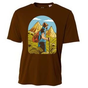 Man Hiking In The Mountains Cooling Performance Crew T-Shirt