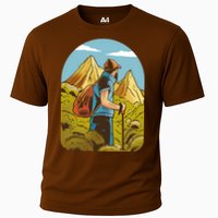 Man Hiking In The Mountains Performance Shirt