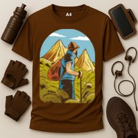 Man Hiking In The Mountains Performance Shirt