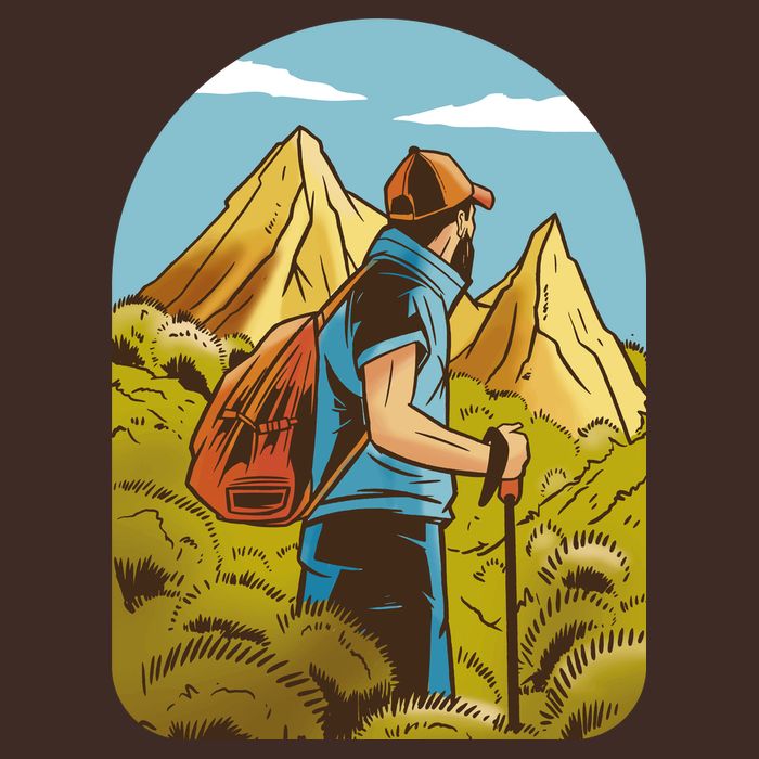 Man Hiking In The Mountains Apron