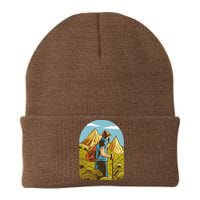 Man Hiking In The Mountains Knit Cap Winter Beanie