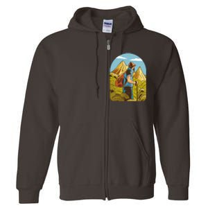 Man Hiking In The Mountains Full Zip Hoodie