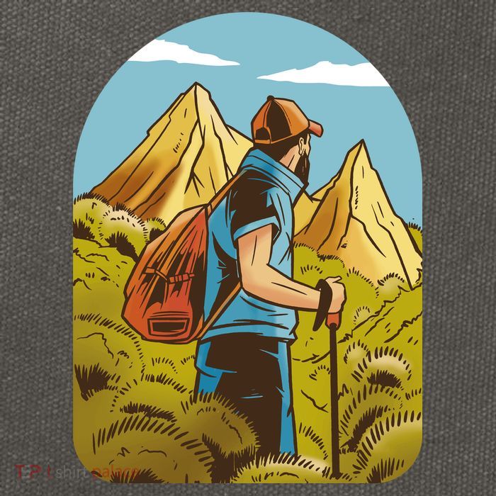Man Hiking In The Mountains Cotton Canvas Backpack
