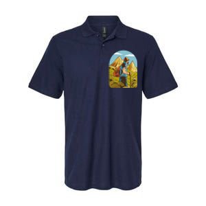 Man Hiking In The Mountains Softstyle Adult Sport Polo