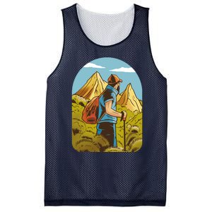 Man Hiking In The Mountains Mesh Reversible Basketball Jersey Tank