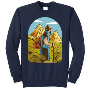 Man Hiking In The Mountains Tall Sweatshirt