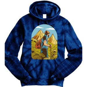 Man Hiking In The Mountains Tie Dye Hoodie