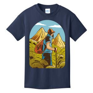 Man Hiking In The Mountains Kids T-Shirt