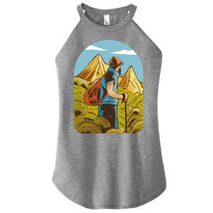 Man Hiking In The Mountains Women's Perfect Tri Rocker Tank