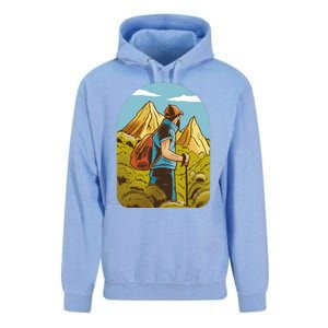 Man Hiking In The Mountains Unisex Surf Hoodie