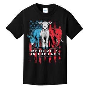 My Hope Is In The Lamb Christian Jesus God Donkey Elephan Kids T-Shirt