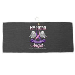 My Hero Is Now My Angel Aicardi Syndrome Genetic Disorder Meaningful Gift Large Microfiber Waffle Golf Towel