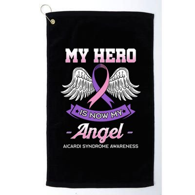 My Hero Is Now My Angel Aicardi Syndrome Genetic Disorder Meaningful Gift Platinum Collection Golf Towel