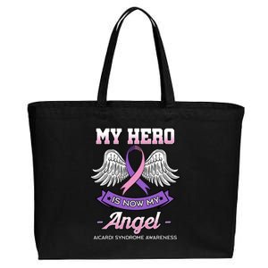 My Hero Is Now My Angel Aicardi Syndrome Genetic Disorder Meaningful Gift Cotton Canvas Jumbo Tote