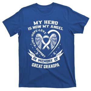 My Hero Is Now My Angel Lung Cancer Awareness Great Grandpa Great Gift T-Shirt