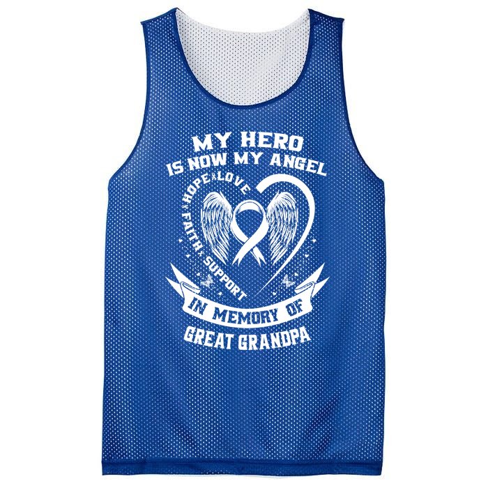 My Hero Is Now My Angel Lung Cancer Awareness Great Grandpa Great Gift Mesh Reversible Basketball Jersey Tank