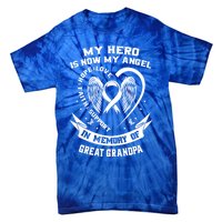 My Hero Is Now My Angel Lung Cancer Awareness Great Grandpa Great Gift Tie-Dye T-Shirt