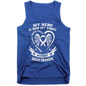 My Hero Is Now My Angel Lung Cancer Awareness Great Grandpa Great Gift Tank Top