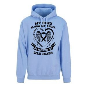 My Hero Is Now My Angel Lung Cancer Awareness Great Grandpa Great Gift Unisex Surf Hoodie