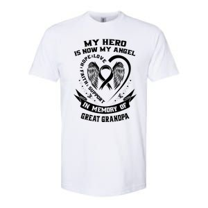 My Hero Is Now My Angel Lung Cancer Awareness Great Grandpa Great Gift Softstyle CVC T-Shirt