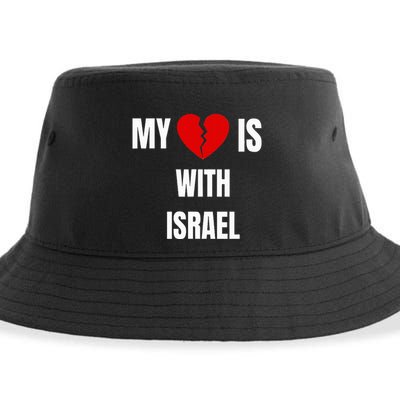 My Heart is With Israel I Stand With Israel Sustainable Bucket Hat