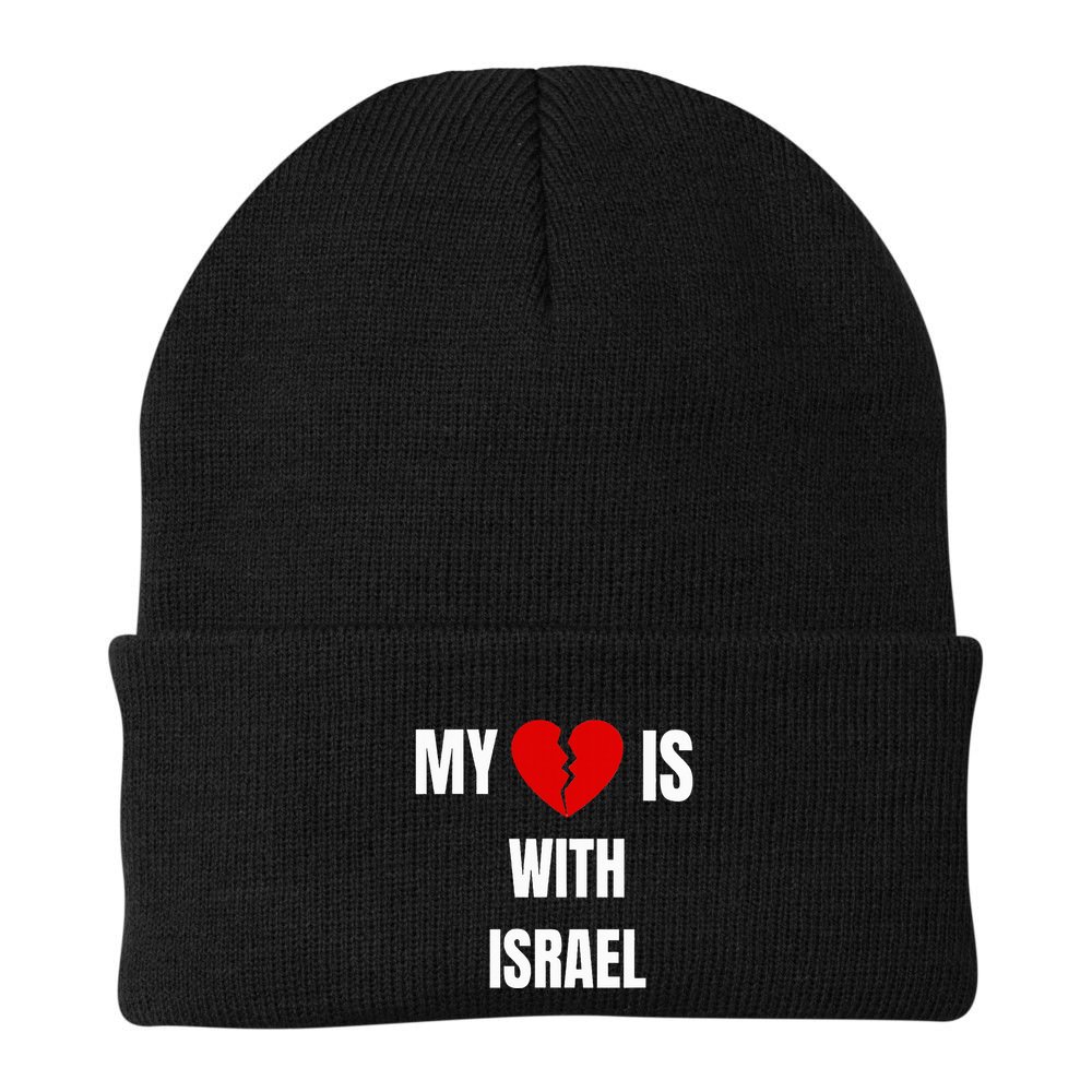 My Heart is With Israel I Stand With Israel Beanie