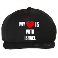 My Heart is With Israel I Stand With Israel Wool Snapback Cap
