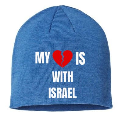 My Heart is With Israel I Stand With Israel Sustainable Beanie
