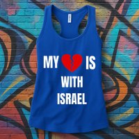 My Heart is With Israel I Stand With Israel Womens Tank Top