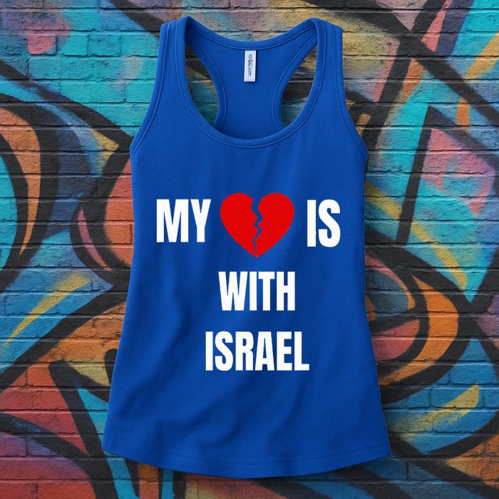 My Heart is With Israel I Stand With Israel Womens Tank Top