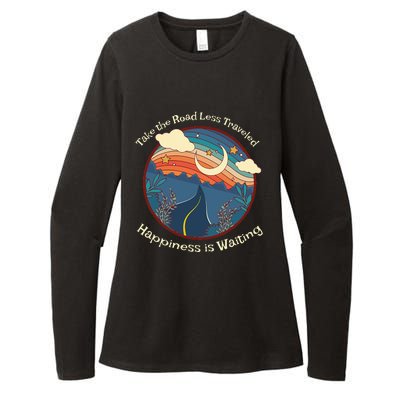 Motivational Happiness is a Choice Road Less Traveled Womens CVC Long Sleeve Shirt