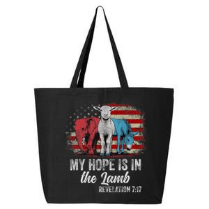 My Hope Is In The Lamb Funny Scripture Elephant Donkey Us 25L Jumbo Tote