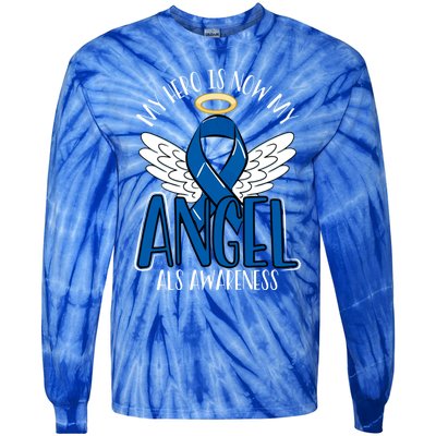 My Hero Is Now My Angel Als Awareness Month Gift Tie-Dye Long Sleeve Shirt