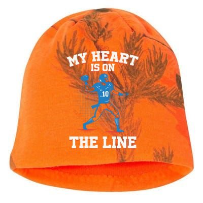 My Heart Is On The Line American Football Mom Gift Kati - Camo Knit Beanie