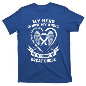 My Hero Is Now My Angel Lung Cancer Awareness Great Uncle Funny Gift T-Shirt