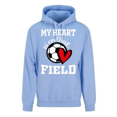 My Heart Is On That Field Soccer Player's Mom Life Gift Unisex Surf Hoodie