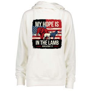 My Hope Is In The Lamb Jesus 2024 Election Womens Funnel Neck Pullover Hood