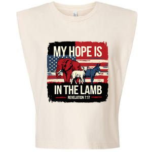 My Hope Is In The Lamb Jesus 2024 Election Garment-Dyed Women's Muscle Tee