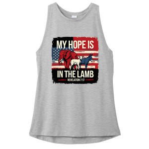 My Hope Is In The Lamb Jesus 2024 Election Ladies PosiCharge Tri-Blend Wicking Tank