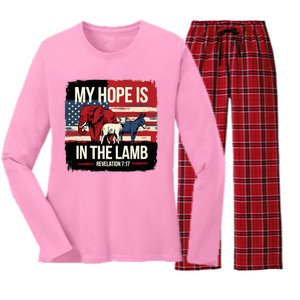 My Hope Is In The Lamb Jesus 2024 Election Women's Long Sleeve Flannel Pajama Set 