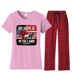 My Hope Is In The Lamb Jesus 2024 Election Women's Flannel Pajama Set