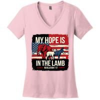 My Hope Is In The Lamb Jesus 2024 Election Women's V-Neck T-Shirt