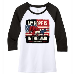 My Hope Is In The Lamb Jesus 2024 Election Women's Tri-Blend 3/4-Sleeve Raglan Shirt