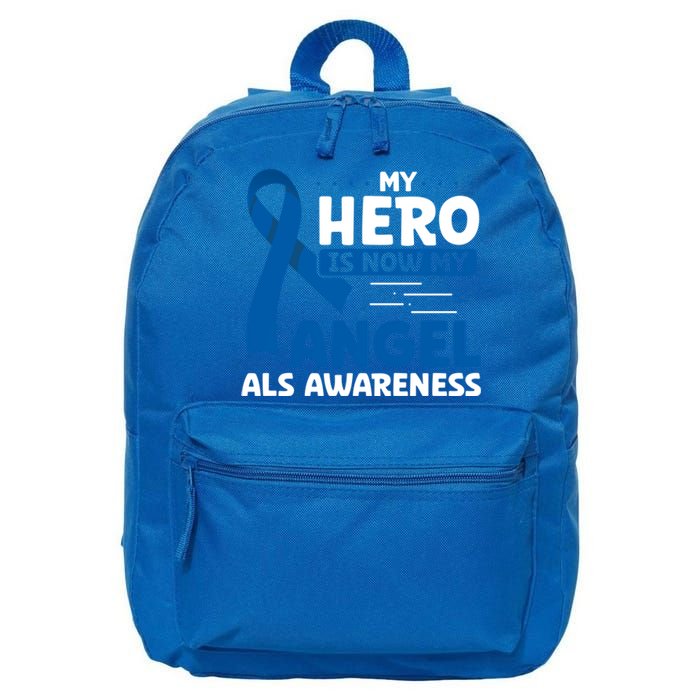 My Hero Is Now My Angel Als Awareness Month Funny Gift 16 in Basic Backpack