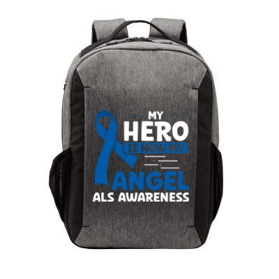 My Hero Is Now My Angel Als Awareness Month Funny Gift Vector Backpack