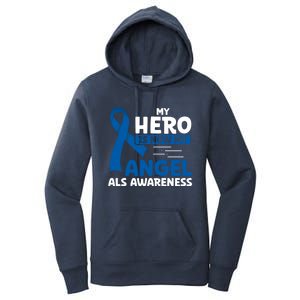 My Hero Is Now My Angel Als Awareness Month Funny Gift Women's Pullover Hoodie