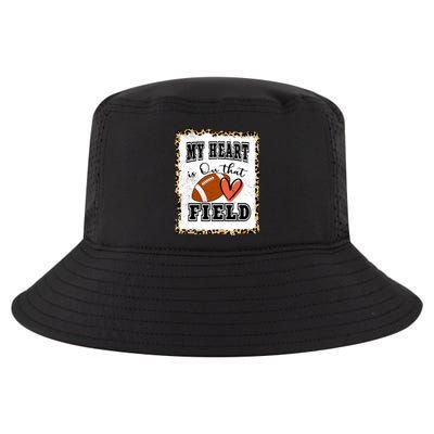 My Heart Is On The Field Cute Leppard Football Mom Cool Comfort Performance Bucket Hat