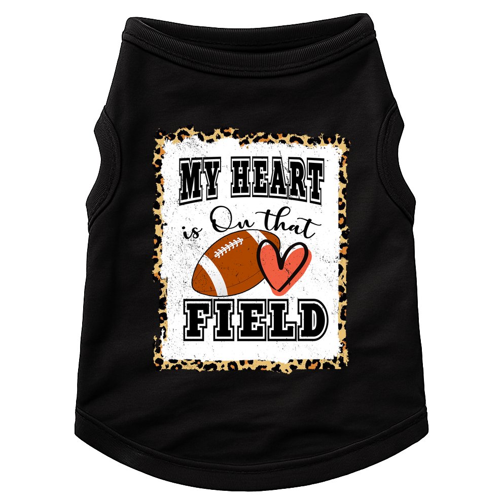 My Heart Is On The Field Cute Leppard Football Mom Doggie Tank