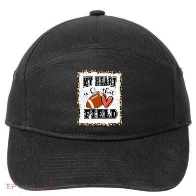 My Heart Is On The Field Cute Leppard Football Mom 7-Panel Snapback Hat