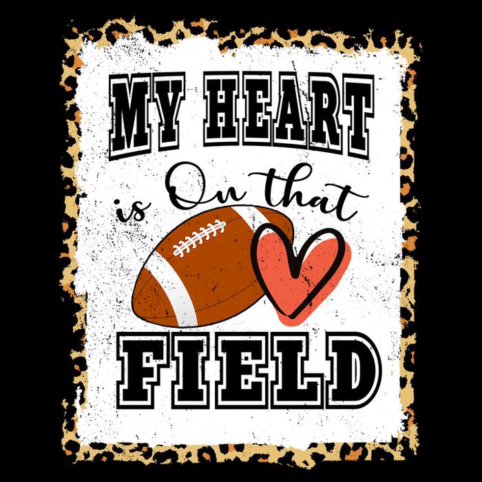 My Heart Is On The Field Cute Leppard Football Mom 7-Panel Snapback Hat